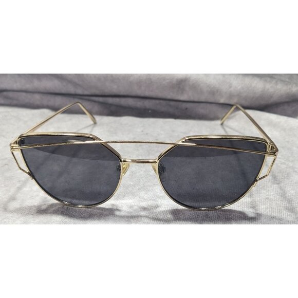 Sojos Abstract Aviator Gold Tone Rimmed Sunglasses - Picture 1 of 7